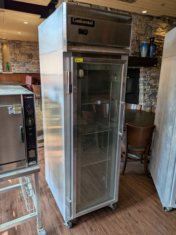 Continental Glass Door Cooler on Wheels, Model: 1F-GD, 26"x34"x82"