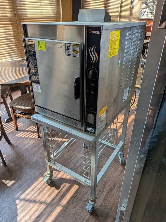 Groen Hypersteam SS Steamer on SS Cart, Model: HY-EG, 22"x36"x60", Puresteam Filter System