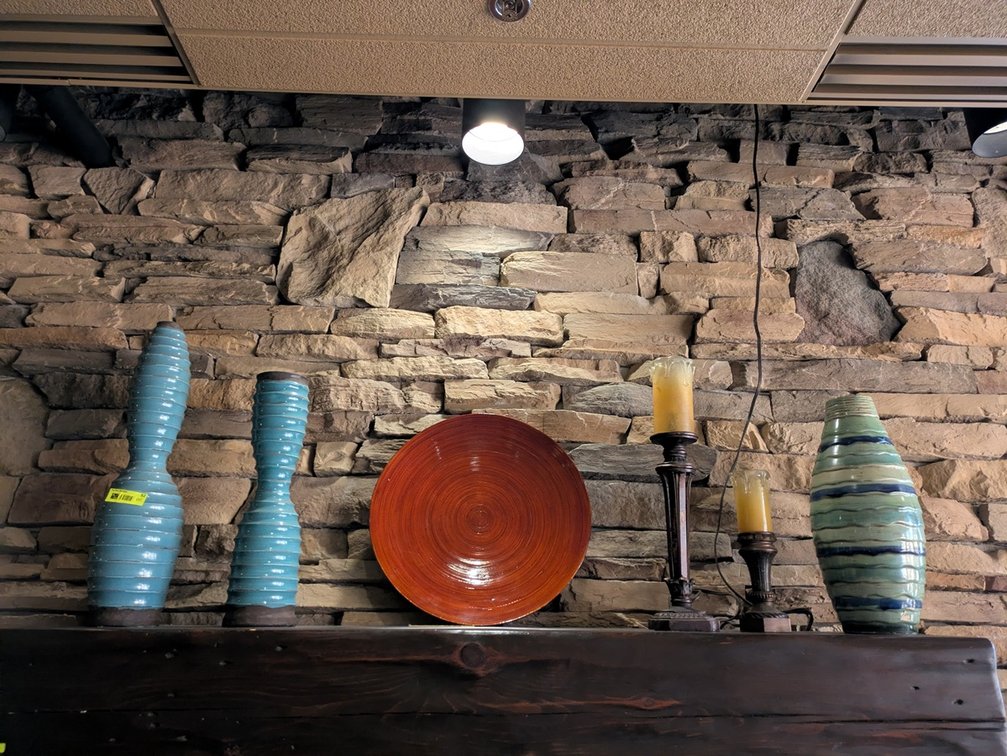 Assorted Decor on Mantle