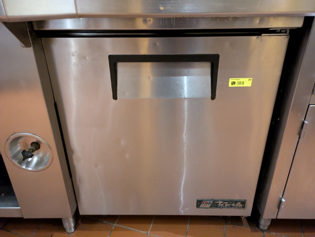 True Under-Counter SS Single Door Cooler on Wheels, Model: TUC-27F, 115V