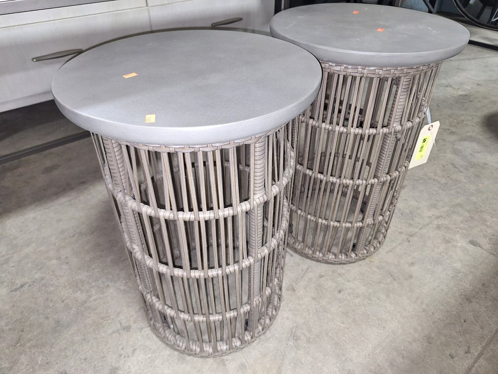 Lakin Wicker Base Tables, 16"x16"x23"