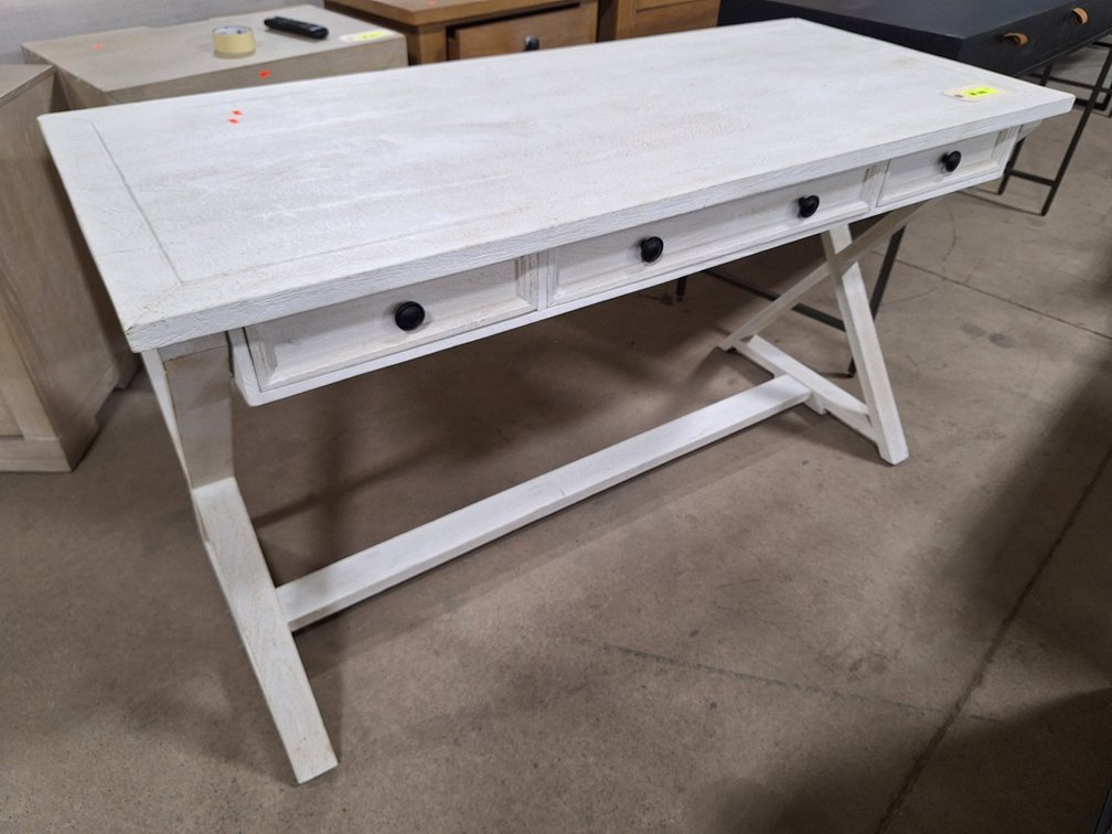 Wood 3 Drawer Desk, 56"x24"x31"