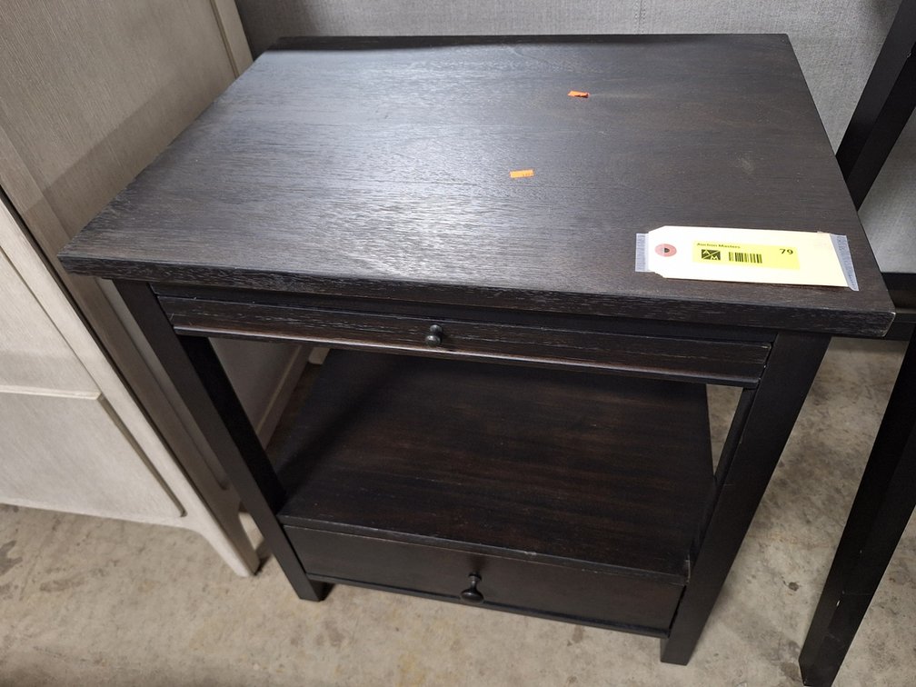 Wood 1 Drawer End Table, 24"x18"x26"