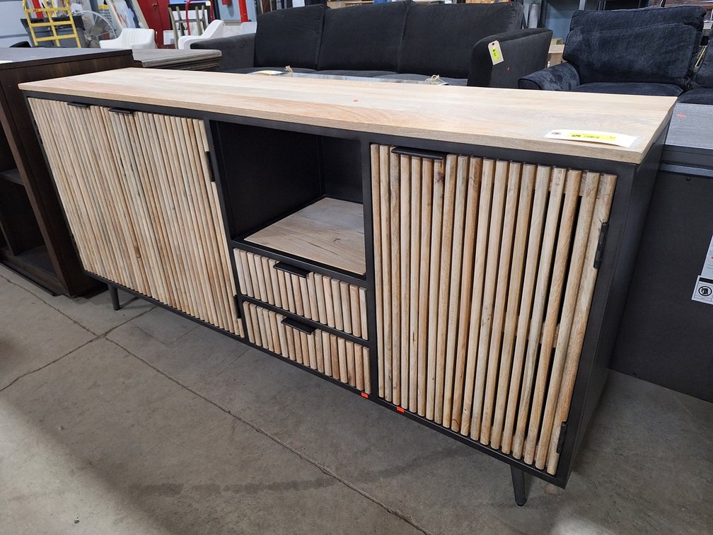 Crestview 3 Door/2 Drawer Wood/Metal Sideboard, 71"x16"x34"