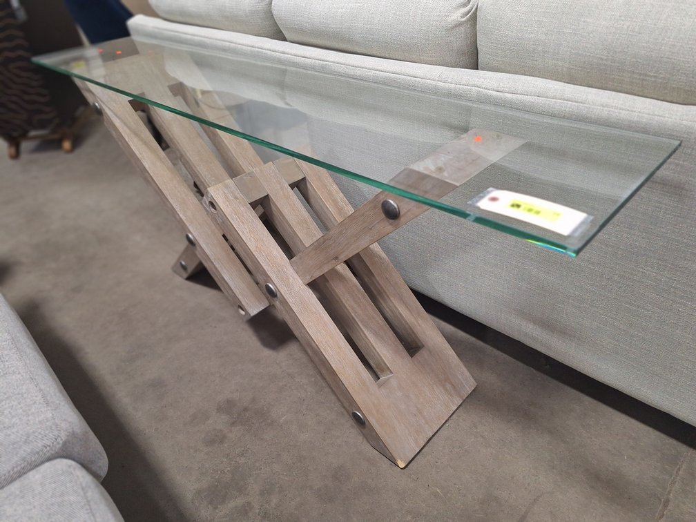 Hooker Glass Table, 70"x15"x29"