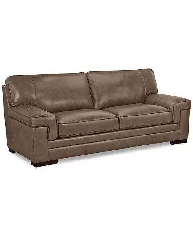 Macys Myars 91in Leather Sofa Online Retail: $2899