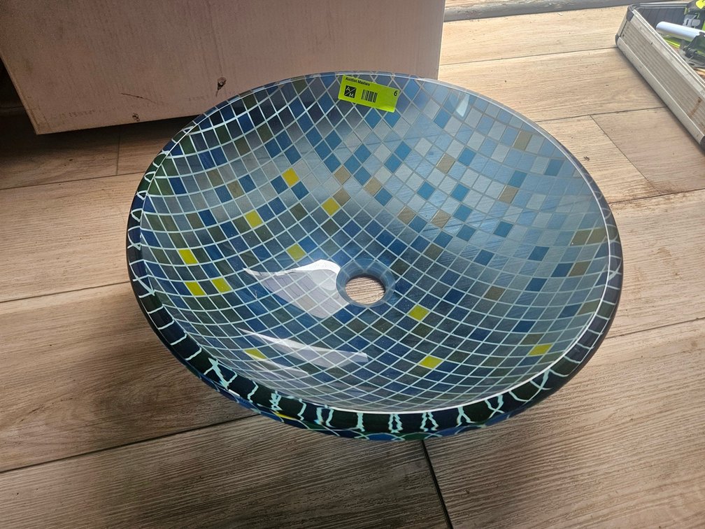 Glass Sink Bowl, 16.5" Dia.