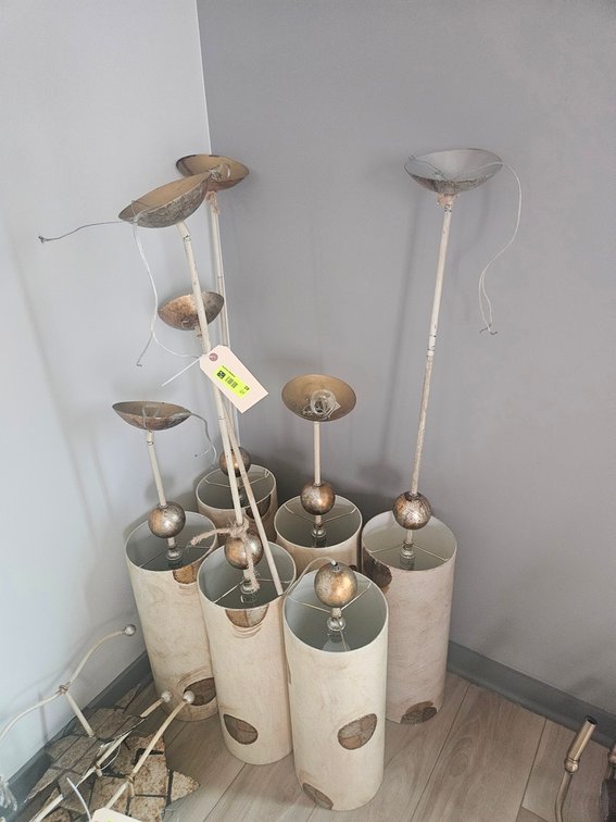 6 Decorative Light Fixtures, 48" Tall (seller states this is out of the Stillwater Chamber of Commerce Building)