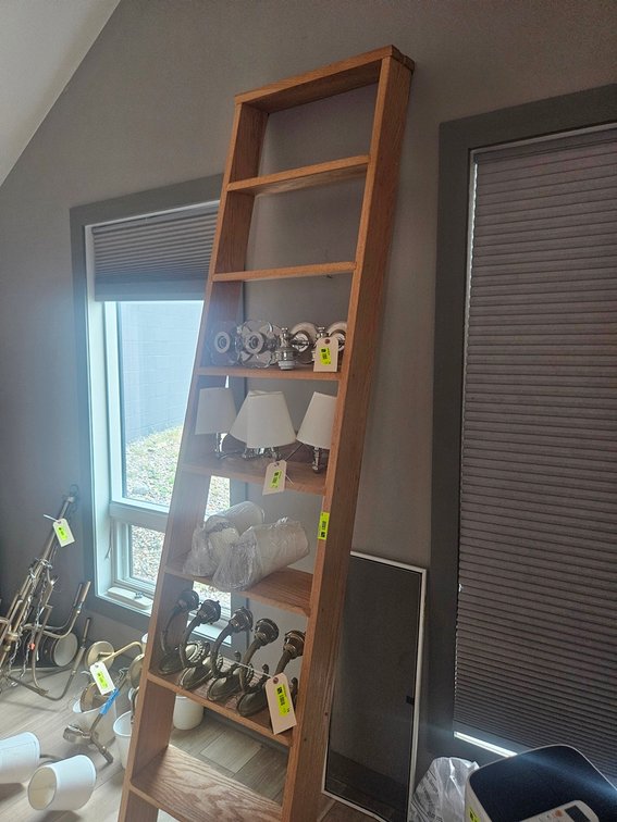 Wood Ladder Shelf, 22"x8'