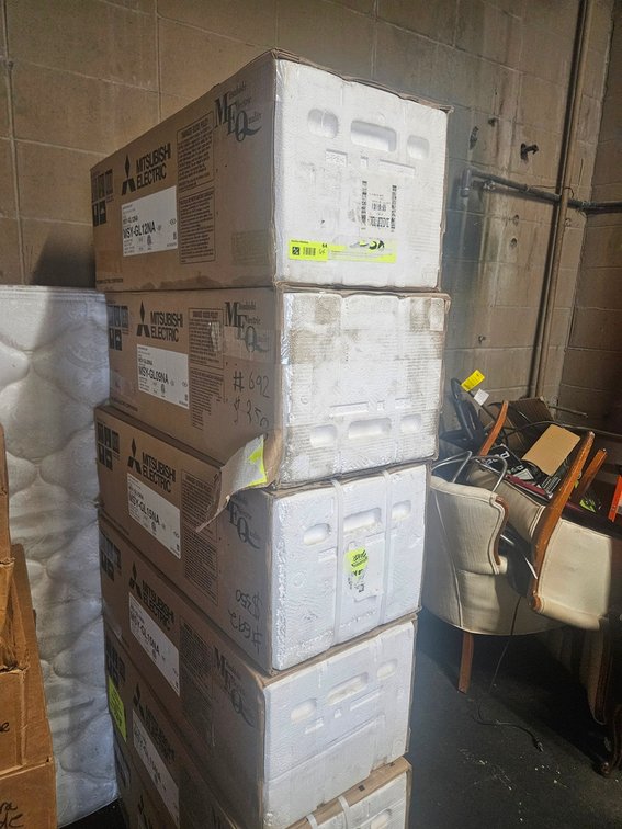 6 Assorted Mitsubishi Evaporating Units, Models MSY-GL12NA, MSY-GL09NA and MSY-GL15NA