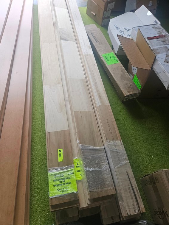Assorted Unfinished Wood Flooring, 8' Long, Assorted Widths