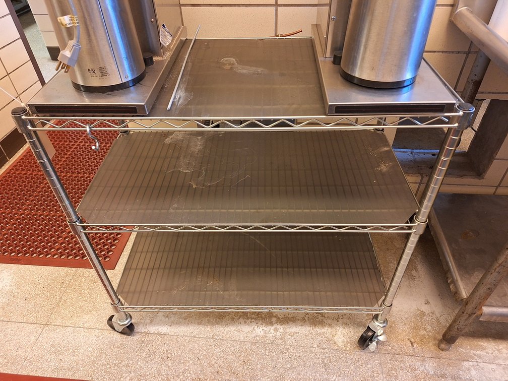 3-Tier Wire Rack on Wheels, 36"x18"x36"