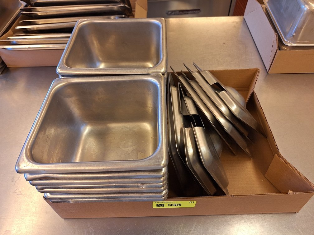 15 SS 1/4 Pans with Lids