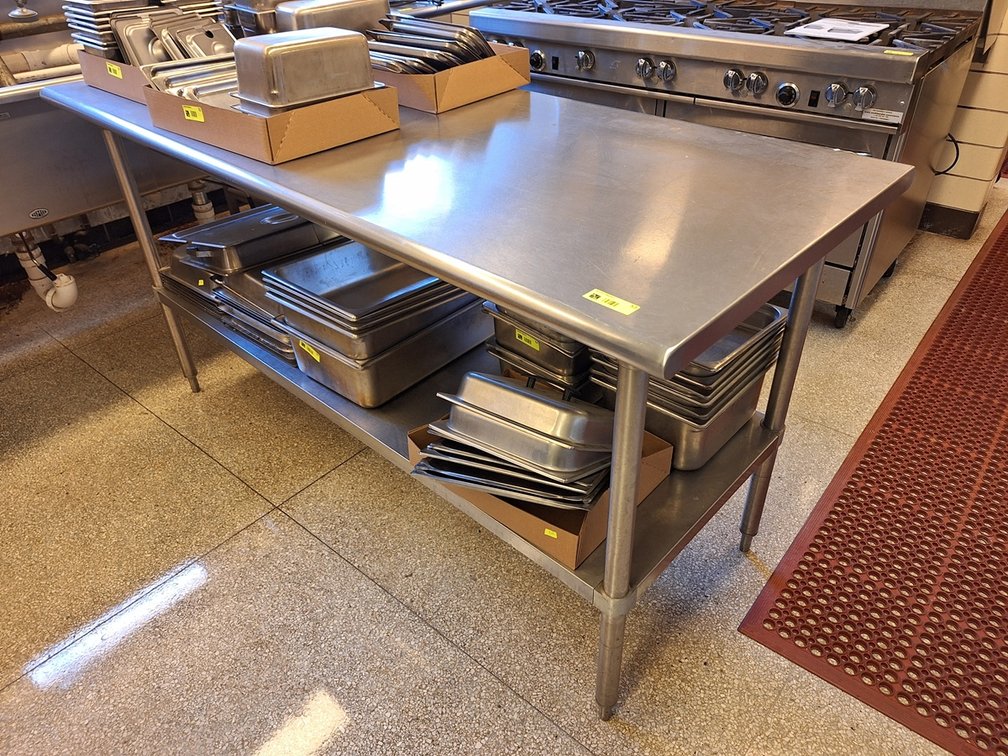 SS Prep Table with Undershelf, 72"x30""x36"