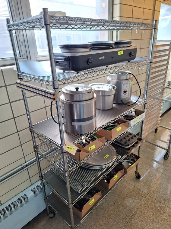 6-Tier Wire Rack on Wheels, 48"x18"x76"