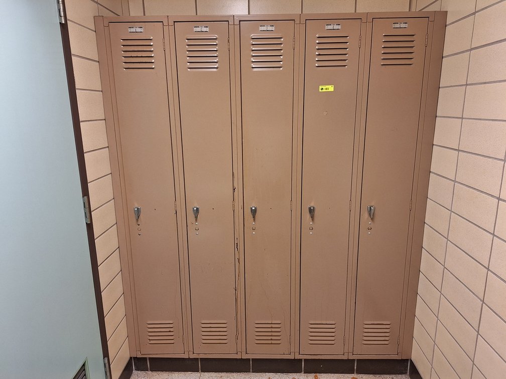 5-Unit Metal Locker Section, 64"x18"x72"