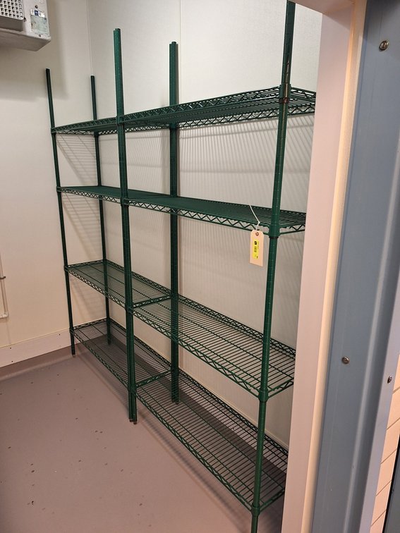 2- 4-Tier Green Wire Racks, 42"x14"x86"