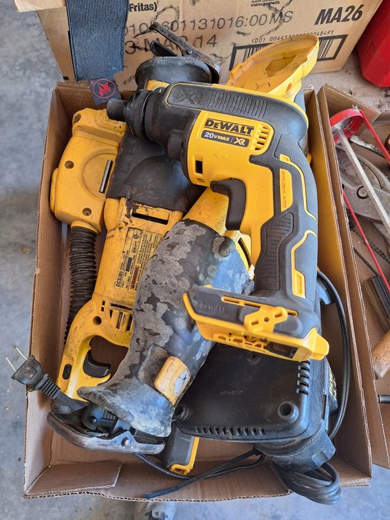 Assorted Dewalt Cordless Tools, Battery and Charger
