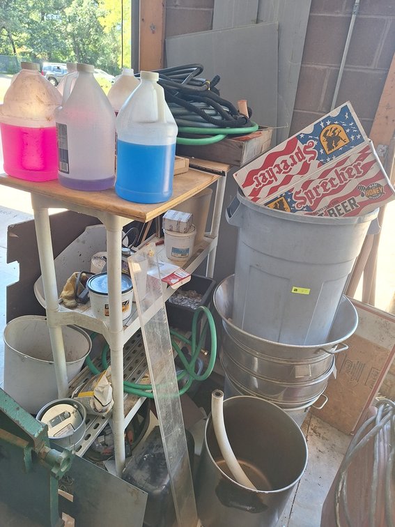 Metal Buckets, Poly Shelf, Hose and More