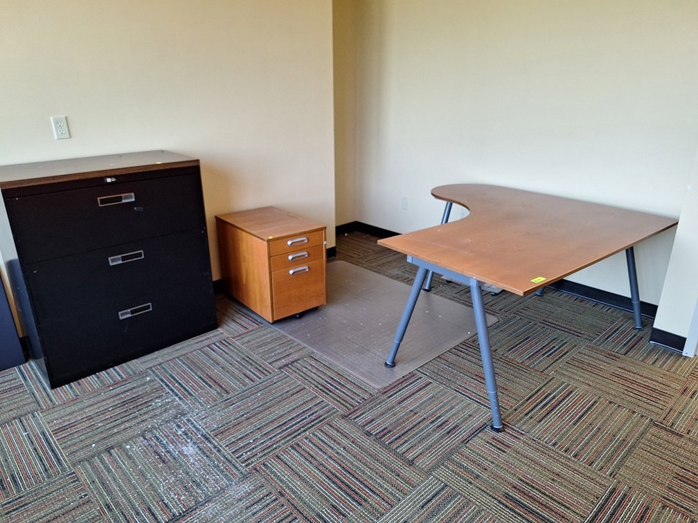 Contents, of Office- Desk, Rolling File Cabinet, 3-Drawer Lateral File Cabinet