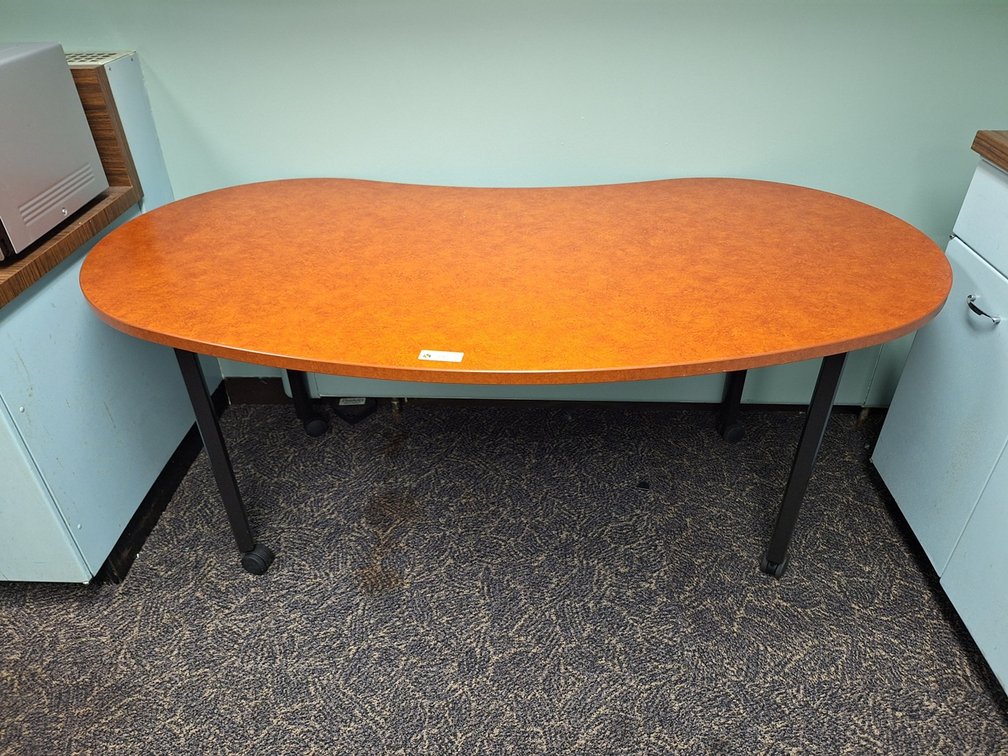 Wood Table on Wheels, 66"x32"x29"