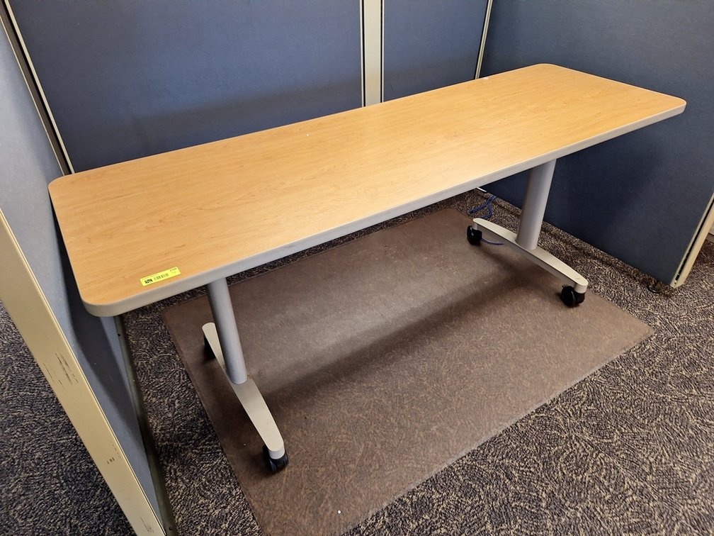 2 Office Tables on Wheels, 72"x24"x30"