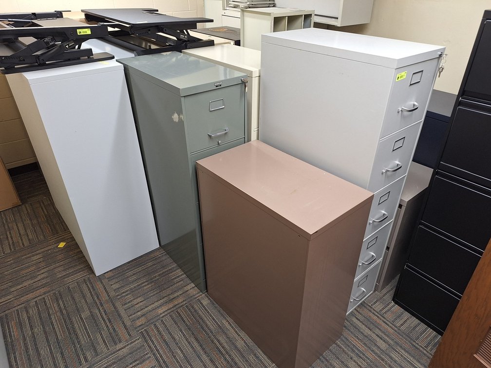 Assorted File Cabinets in Room