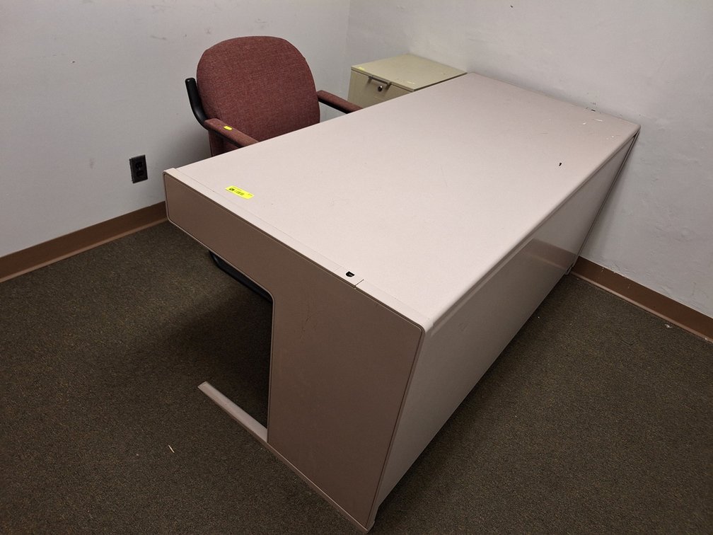 Desk, File Cabinet, Chair and More