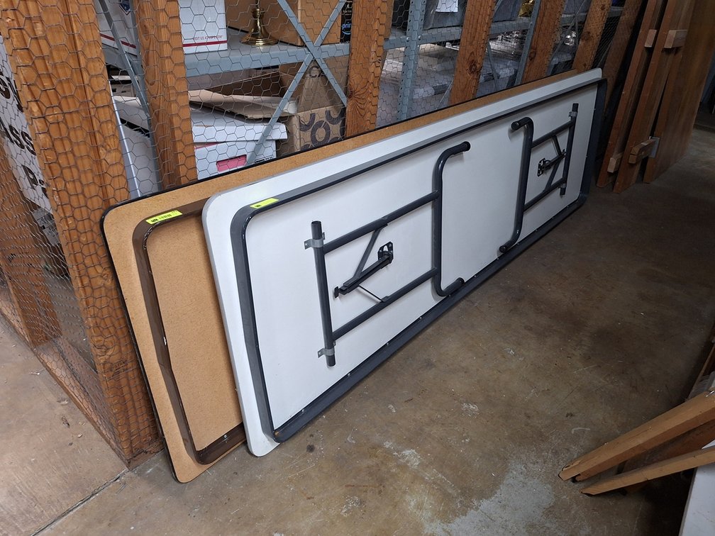 2 - 8'x30" Wood/Metal Folding Tables