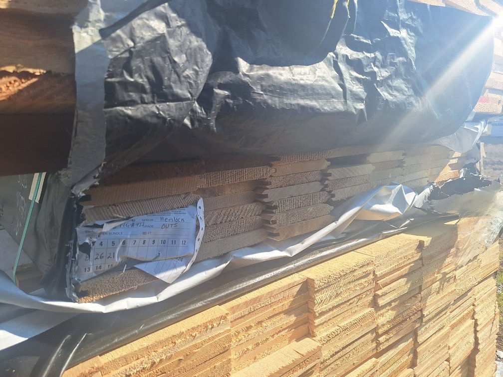 Hemlock 1"x6" Outs Tongue and Groove 733R KD, 3' to 5' Lengths, 233 Linear Feet, 97 Sq. Ft.