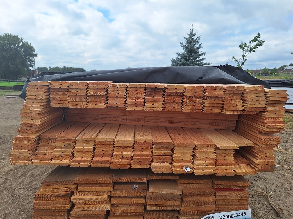 Douglas Fir 1"x4" Combo Ceiling KD, 12' to 14' Lengths, 2800 Linear Feet, 700 Sq. Ft.