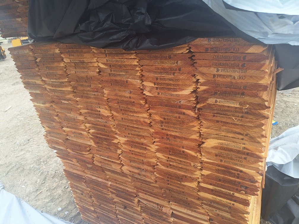 Cedar 1"x8" Utility Btr Tongue and Groove V Joint, 8' Lengths, 1728 Linear Feet, 1008 Sq. Ft.