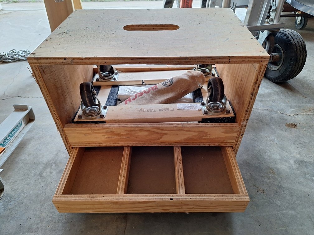 Wood Box with Cart
