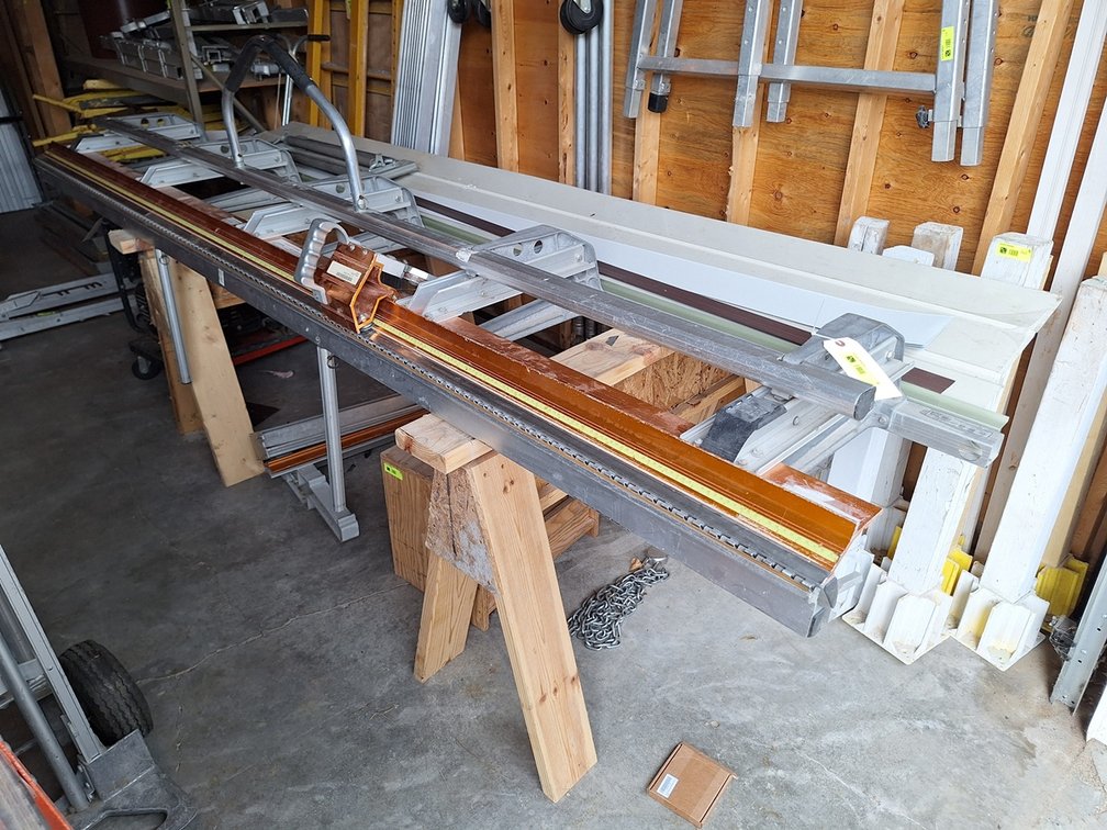 Tapco 10' Siding Brake with Accessories, on Sawhorse Stand