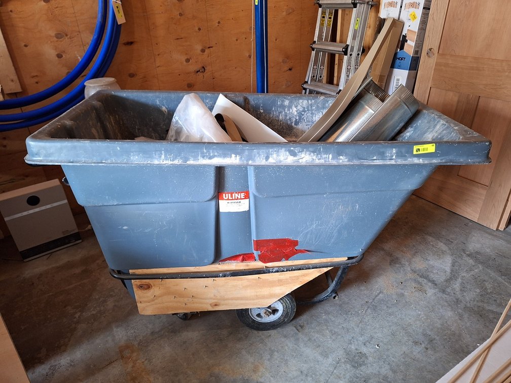 Uline Poly Trash Cart, 26"x56"