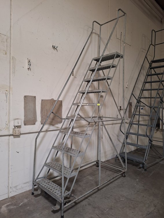 Metal Rolling Staircase, 96" Top Step