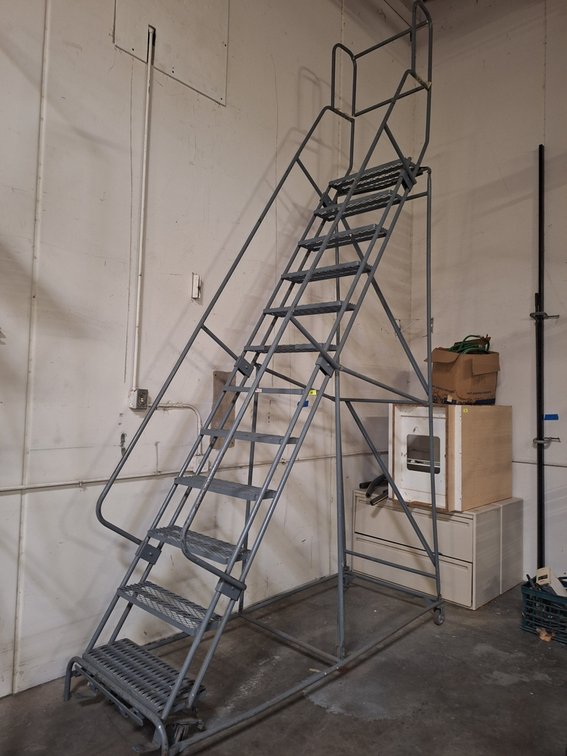 Metal Rolling Staircase, 120" Top Step