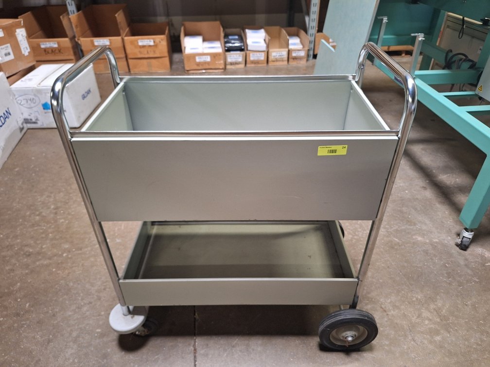 2-Tier Metal Office Cart, 32"x16"x36