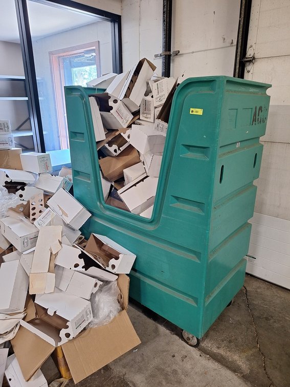Poly Trash Cart on Wheels, 48"x28"x65"