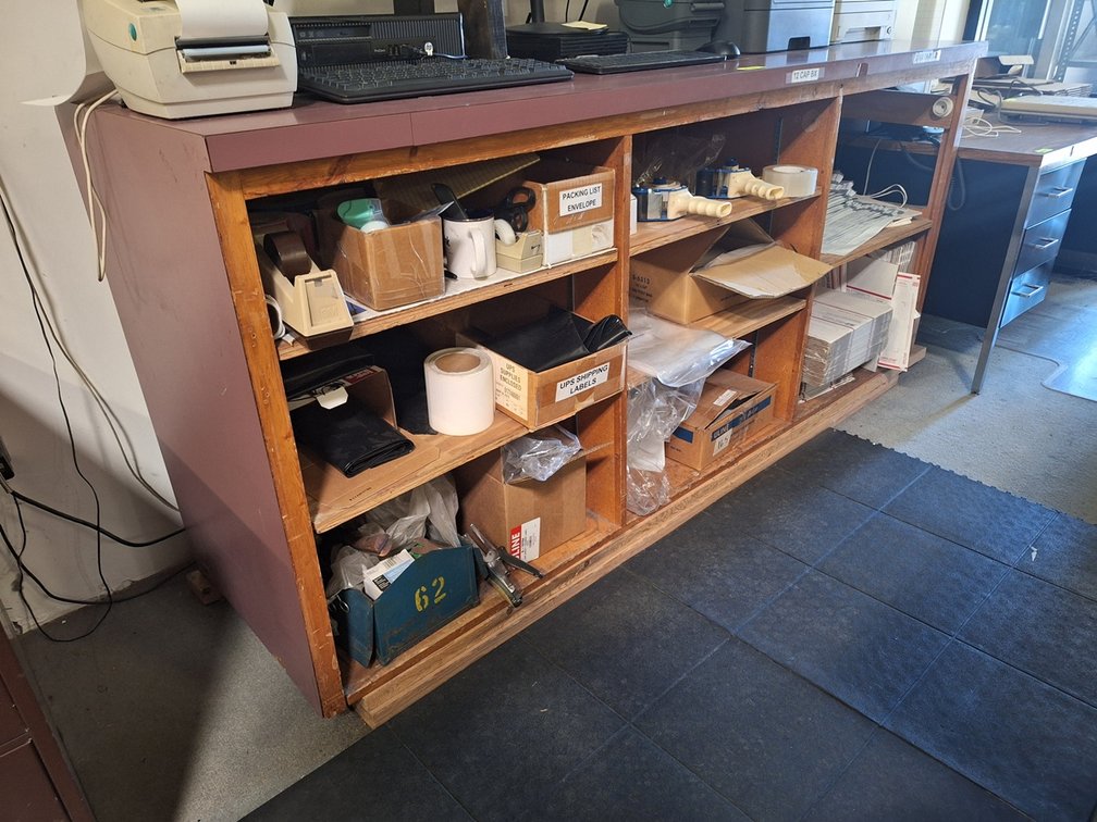 Shipping/Receiving Desk with Contents, 84"x24"x34"