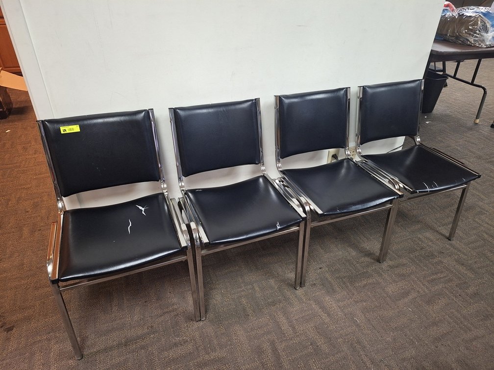 4 Chrome/Upholstered Chairs