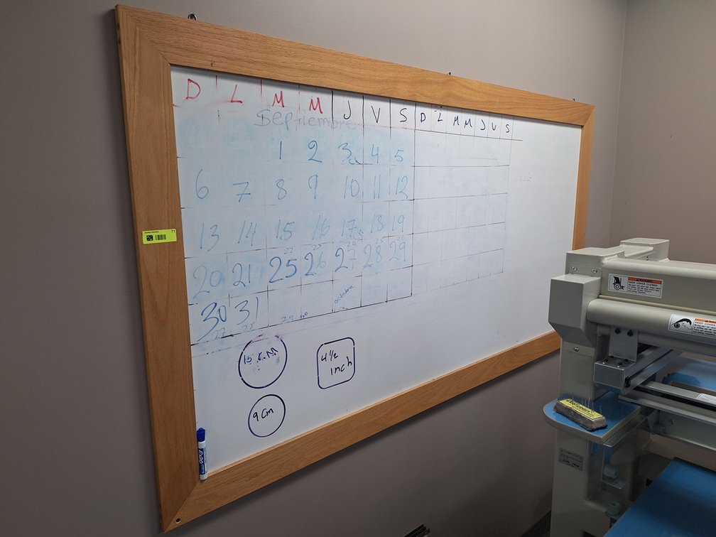 Wood Framed White Board, 79=8"x43"