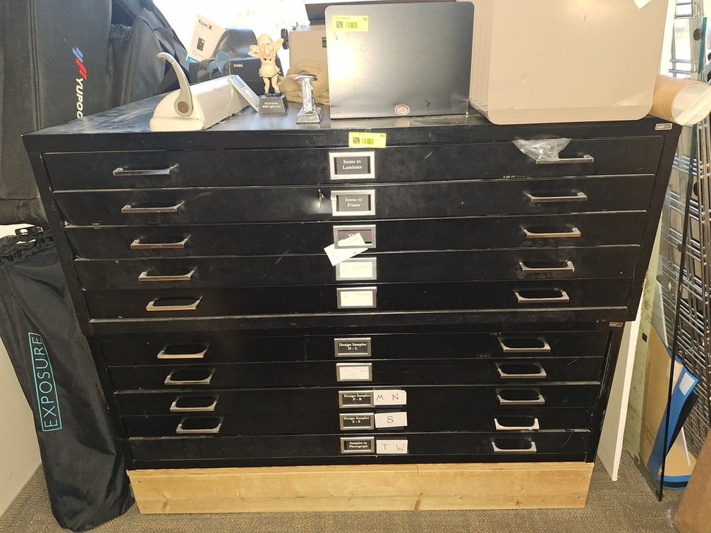 10-Drawer Metal Drafting Cabinet, 46"x36"x34"