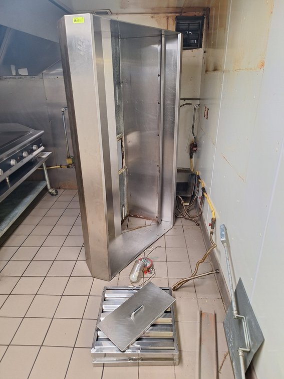SS Vent Hood with Traps and Related, 72"x45"x24", Will be removed and ready for travel