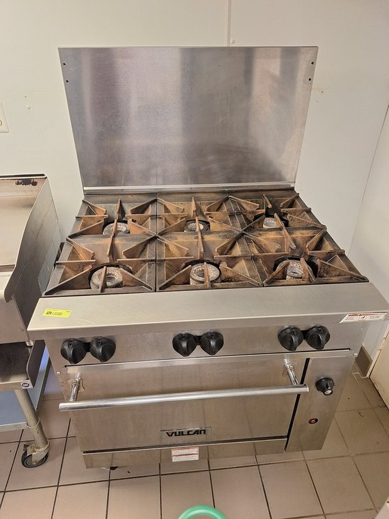 Vulcan Endurance 6-Burner Gas Stove/Oven on Wheels, 36"W