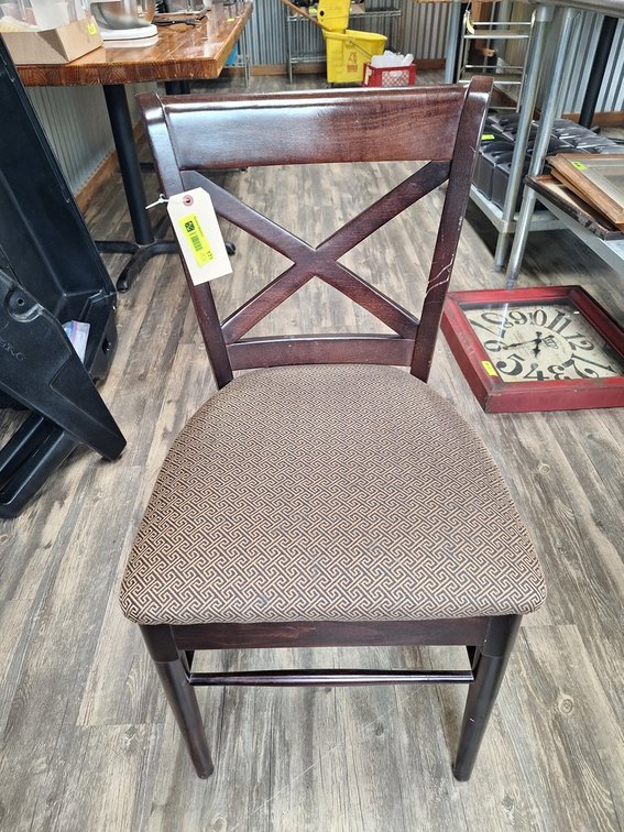 15 Padded Wood Dining Chairs, 19" Seat Height