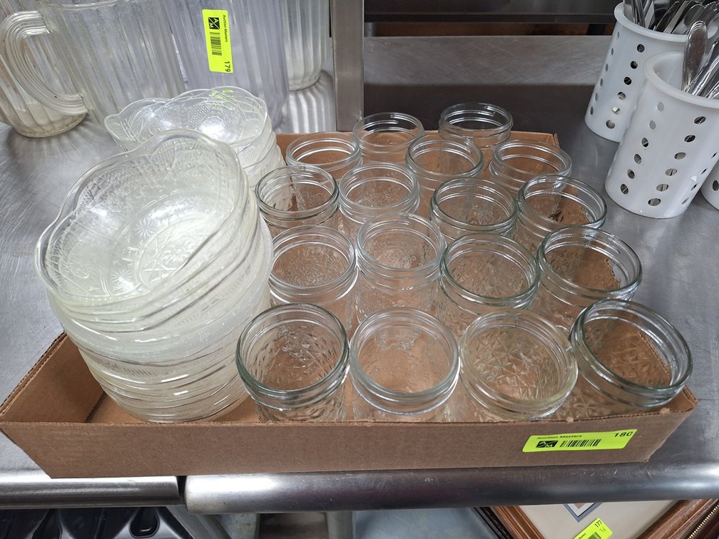 Assorted Glass Jars and Plastic Bowls