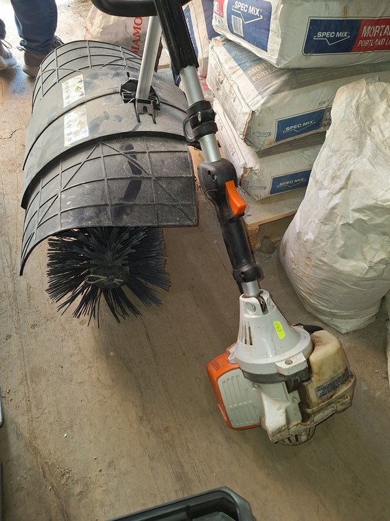 Stihl KM110R Gas Power Head with Sweeper Attachment
