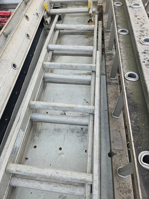 3 Aluminum Straight Ladders, 59" to 120"
