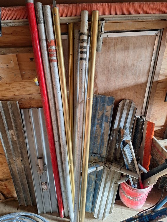 Assorted Concrete Floats, Brushes and Poles